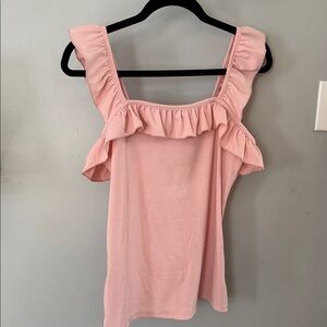 Pink Ruffle Sleeveless Top